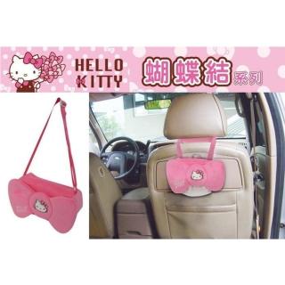 【HELLO KITTY】車用蝴蝶結造型絨毛面紙套 面紙盒(PKTD008W-04)