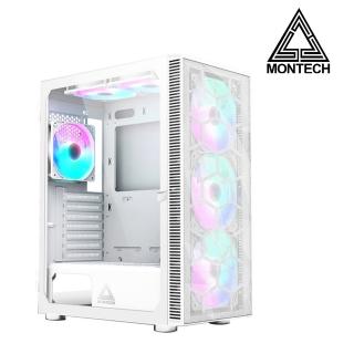 【YAMA】MONTECH X3 MESH 白 電腦機殼(預裝6顆RGB固定光風扇)
