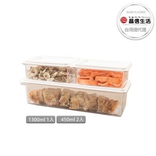 【韓國昌信生活】SENSE冰箱系列保鮮盒-3件組(1300MLx1+450MLx2)