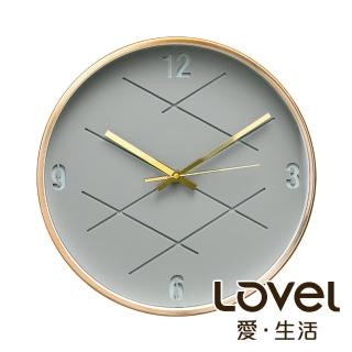 【WUZ 屋子】LOVEL 30cm 3D立體古銅金框靜音時鐘-幾何裂紋灰(M721RY-GY)