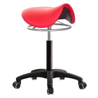 【GXG】馬鞍型 工作椅 塑膠腳+防刮輪 拉環升降款(TW-T04 EX)