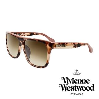 【Vivienne Westwood】ANGLO MANIA系列－英倫時尚經典LOGO太陽眼鏡(AN844-02－琥珀蜜橙)