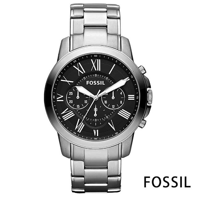 【FOSSIL】天俊都鋒計時功能不銹鋼手錶-黑/44mm(FS4736IE)