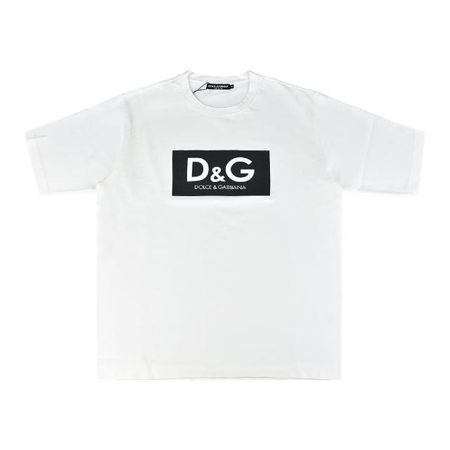 D&G】D&G Dolce & Gabbana經典印花LOGO純棉短袖圓領T恤(男款/白