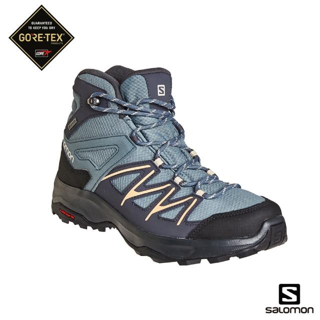 【salomon官方直營】女DAINTREE Goretex 中筒登山鞋(暴綠/烏木黑