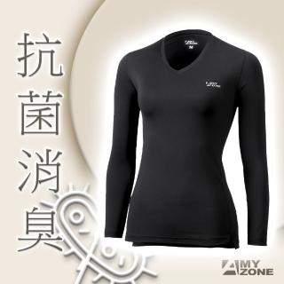 【A-MYZONE】登山健行機能運動女長袖上衣/休閒上衣(抗菌除臭/過敏肌適用/高彈力/調節體溫/防曬)