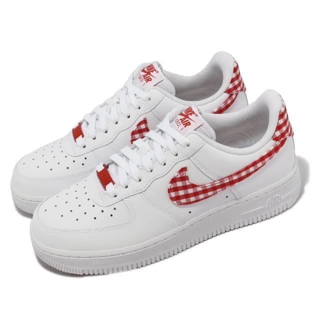 NIKE 耐吉】Wmns Air Force 1 07 ESS Trend 女鞋格紋白紅AF1(DZ2784