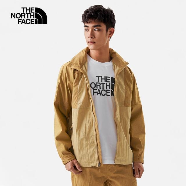 The North Face】北面男款棕色防風防潑水防曬連帽外套｜7WDMQV3 - momo