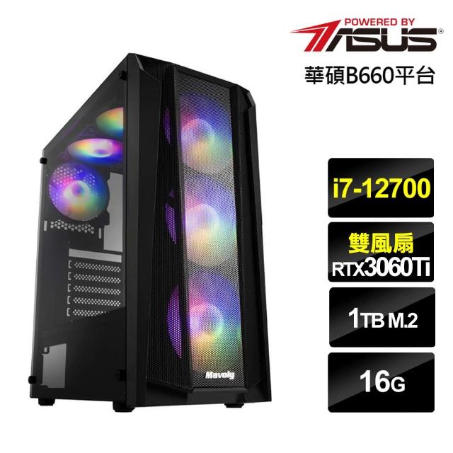 【華碩平台】i7十二核GeForce RTX 3060Ti{戰鷹領主}電競機(i7