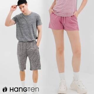 【Hang Ten】男女裝-恆溫多功能-REGULAR FIT鳥眼吸排紗涼感抗菌除臭運動短褲(多色選)