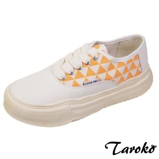 【Taroko】幾何三角形帆布休閒鞋(2色)