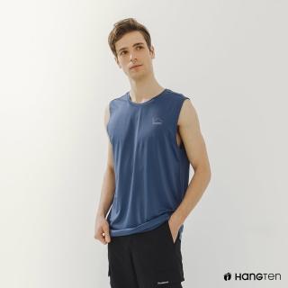 【Hang Ten】男裝-恆溫多功能-提織吸濕排汗抗菌彈力背心(藍)