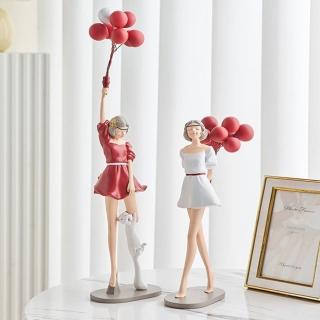 【JEN】北歐拿氣球的女孩桌面居家擺飾裝飾(2款可選)