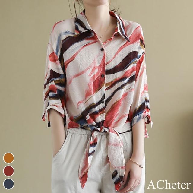 【ACheter】彩雲薄款清涼寬鬆襯衫外罩上衣#112152現貨+預購(3色)