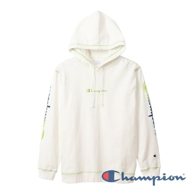 【Champion】官方直營-Campus Logo連帽長袖Tee-男(白色)