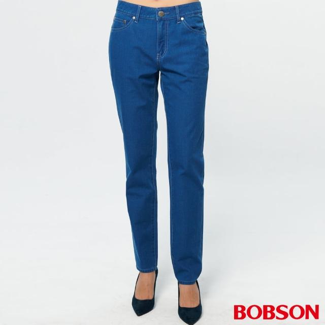 【BOBSON】女款高腰輕量貼合直筒褲(8190-53)