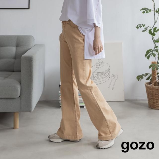 【gozo】minus g-限量系列 彈性修身牛仔小喇叭褲(三色)