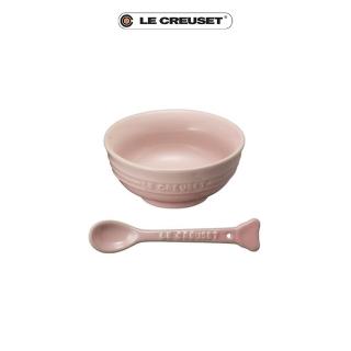 【Le Creuset】瓷器嬰兒餐碗附小熊湯匙(牛奶粉)