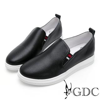 【GDC】經典基本素色百搭沖孔透氣舒適休閒鞋-黑色(126015-00)