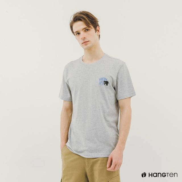 【Hang Ten】男裝-BCI純棉保育動物印花短袖T恤(灰)