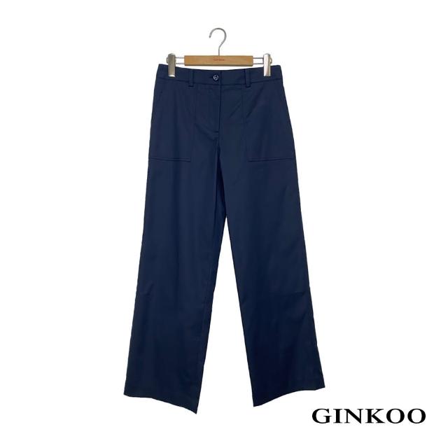 【GINKOO 俊克】大口袋直筒褲