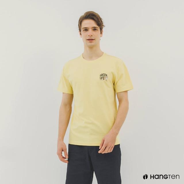 【Hang Ten】男裝-BCI純棉保育動物印花短袖T恤(黃)
