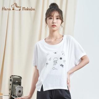 【Hana Mokuba】花木馬日系女裝純棉圓領T恤(上衣)