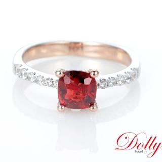 【DOLLY】1克拉 天然尖晶石18K金鑽石戒指