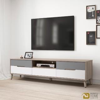 【WAKUHOME 瓦酷家具】Kenster淺灰雙色6尺電視櫃A010-763