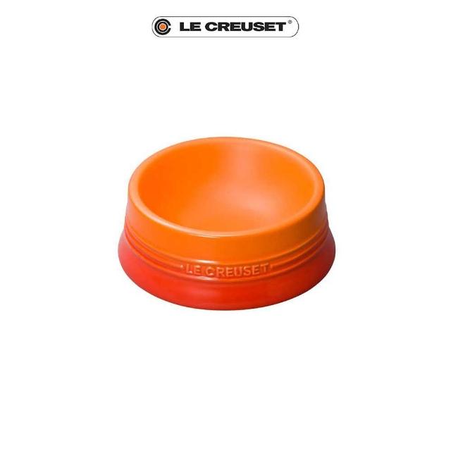 【Le Creuset】瓷器寵物餐碗-中(火焰橘)