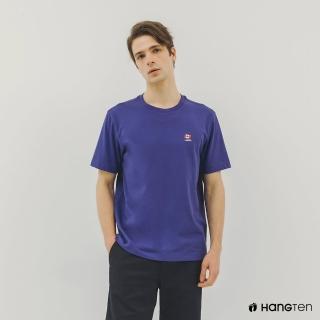 【Hang Ten】中性款-韓款-加拿大主題印花涼感短袖T恤(藍)