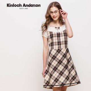 【Kinloch Anderson】方領剪接連袖洋裝 金安德森女裝(卡其)