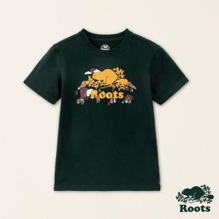 【Roots】Roots大童-#Roots50系列 荒野海狸有機棉短袖T恤(深綠色)