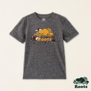 【Roots】Roots大童-#Roots50系列 荒野海狸有機棉短袖T恤(灰色)
