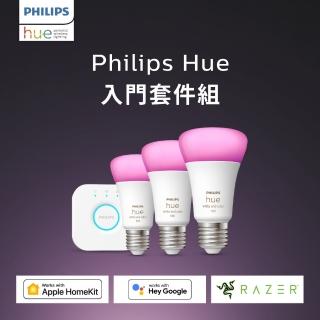 【Philips 飛利浦】Hue 智慧照明 入門套件組 藍牙版燈泡+橋接器1100流明(PH02N 支援HomeKit/Google系統)