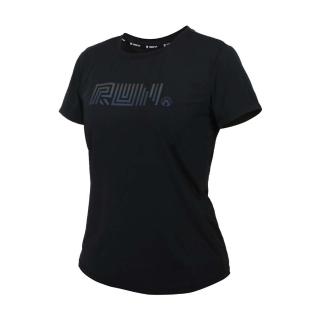 【FIRESTAR】女彈性印花短袖T恤-慢跑 路跑 涼感 運動 上衣 炫彩反光 黑炫彩(DL267-10)