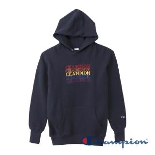 【Champion】官方直營-CAMPUS多色Logo連帽長袖Tee-男(深藍色)