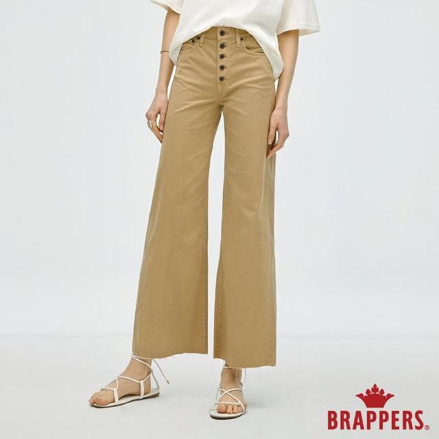 【BRAPPERS】女款 新美腳 ROYAL系列-高腰微彈寬褲(卡其)