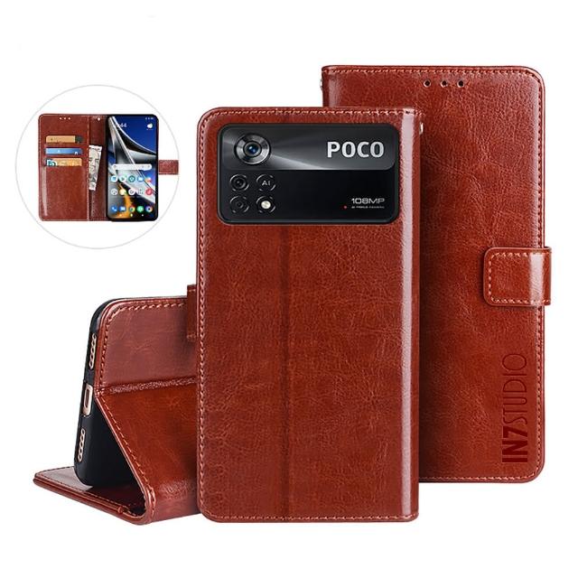 【IN7】POCO X4 Pro 5G 6.67吋 磁扣側掀瘋馬紋PU皮套