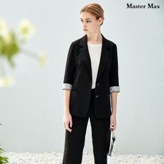 【Master Max】簡約大方素面百搭七分袖針織上衣(8118008)