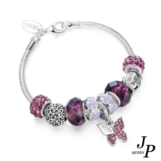 【Jpqueen】紫羅蘭晶滿鑽大孔串珠手鍊(紫色)