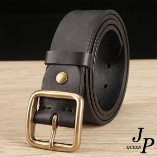 【Jpqueen】復古刷色針扣雙層牛皮自動腰帶皮帶(4色尺寸可選)