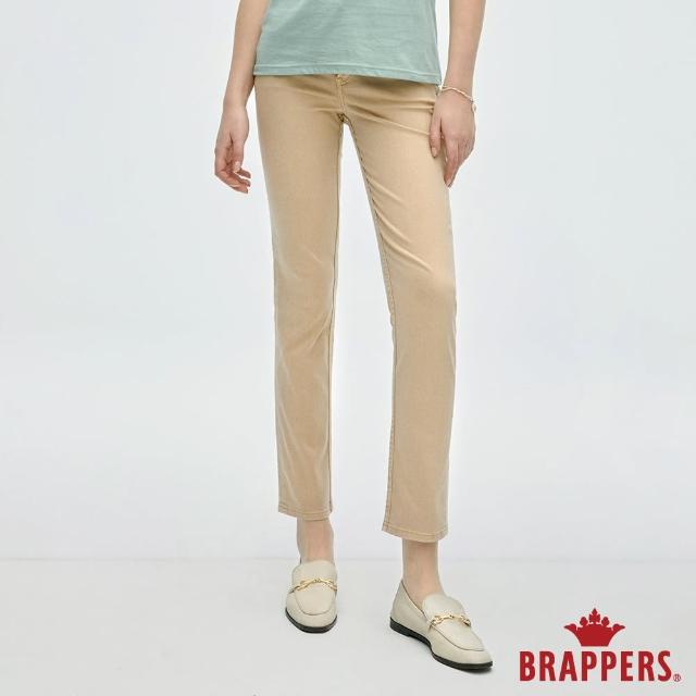 【BRAPPERS】女款 Color Life色褲系列-中腰彈性七分窄管褲(卡其)