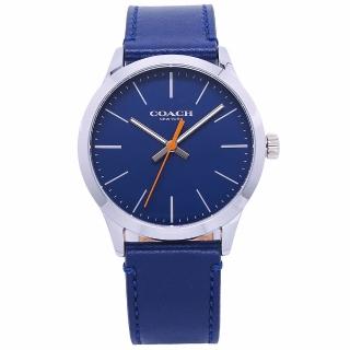 【COACH】COACH 美國頂尖精品簡約時尚造型皮革腕錶-藍-14602394