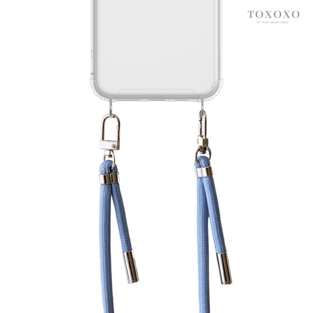 【TOXOXO】Cotton 2.0直扣式棉織斜背帶：灰藍色