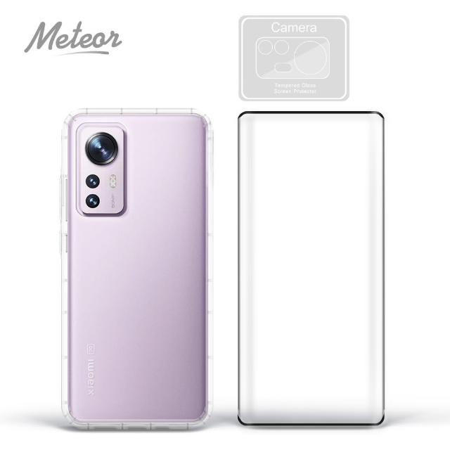 【Meteor】MI 小米12/12X 手機保護超值3件組(透明空壓殼+3D鋼化膜+鏡頭貼)