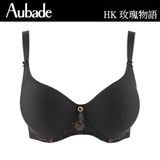 【Aubade】玫瑰物語透氣薄襯內衣 性感內衣 法國進口 女內衣(HK-黑)