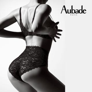 【Aubade】玫瑰物語蕾絲高腰褲 性感小褲 法國進口 女內褲(HK-黑)