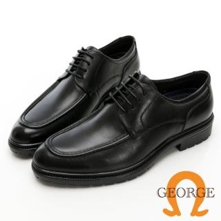 【GEORGE 喬治皮鞋】AMBER系列 牛皮立體縫線微空調氣墊皮鞋 -黑 215023CZ-10