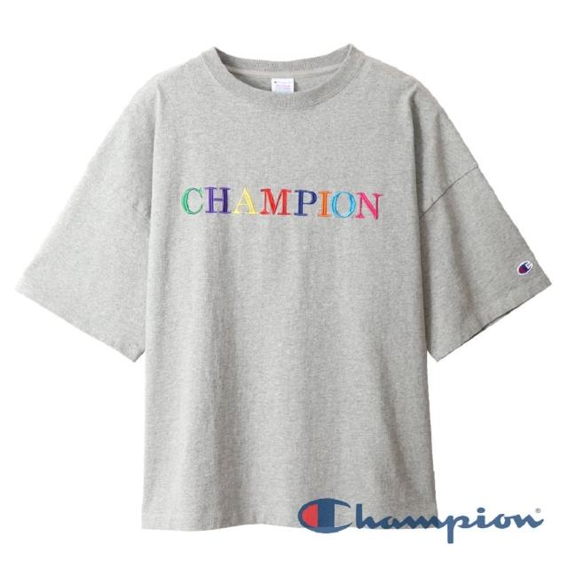 【Champion】官方直營-Womens彩色Logo寬鬆短袖Tee-女(灰色)